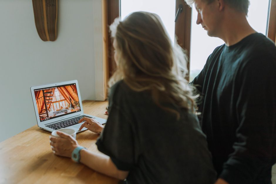 Couple enjoying the process of live streaming together