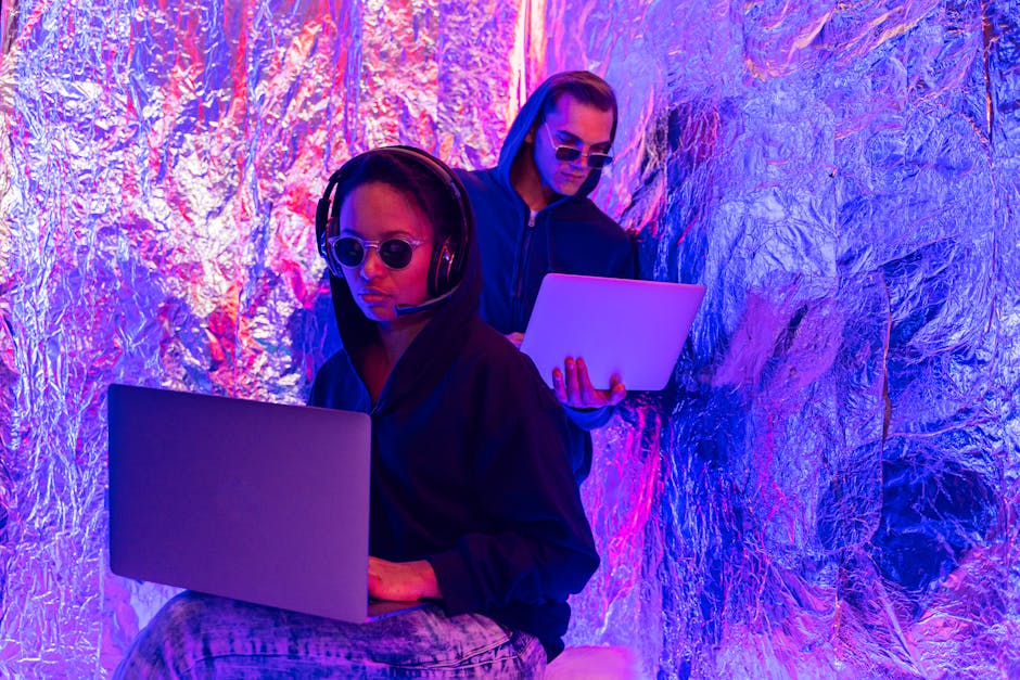 Neon shield representing online privacy
