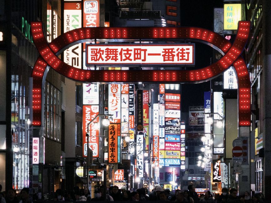 Tokyo neon district at night