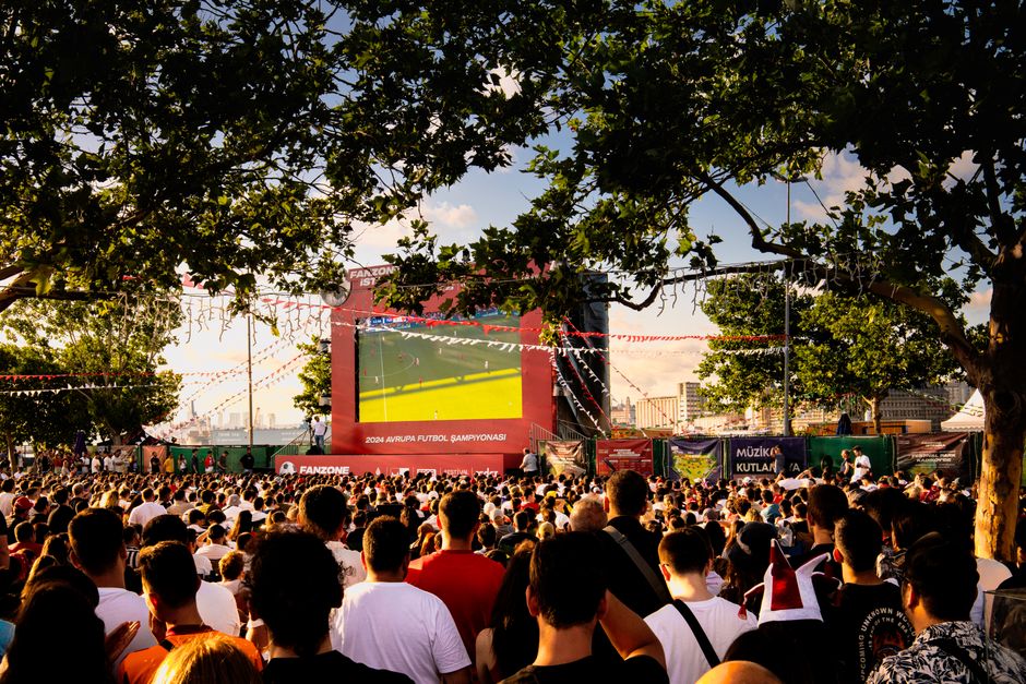 Multiple screens showing live community interaction