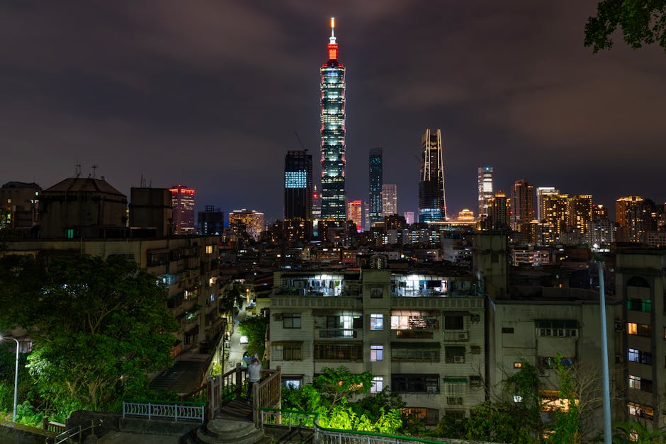 Taipei neon skyline at night reflecting Taiwan creator culture