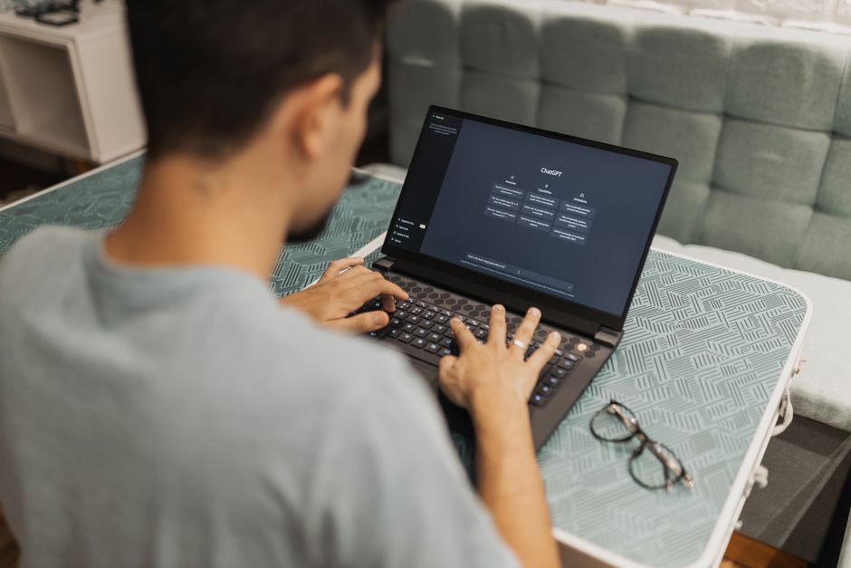AI streaming software interface on a laptop