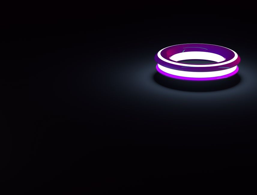 A themed cam show setup with colorful neon lights and intentional background decor