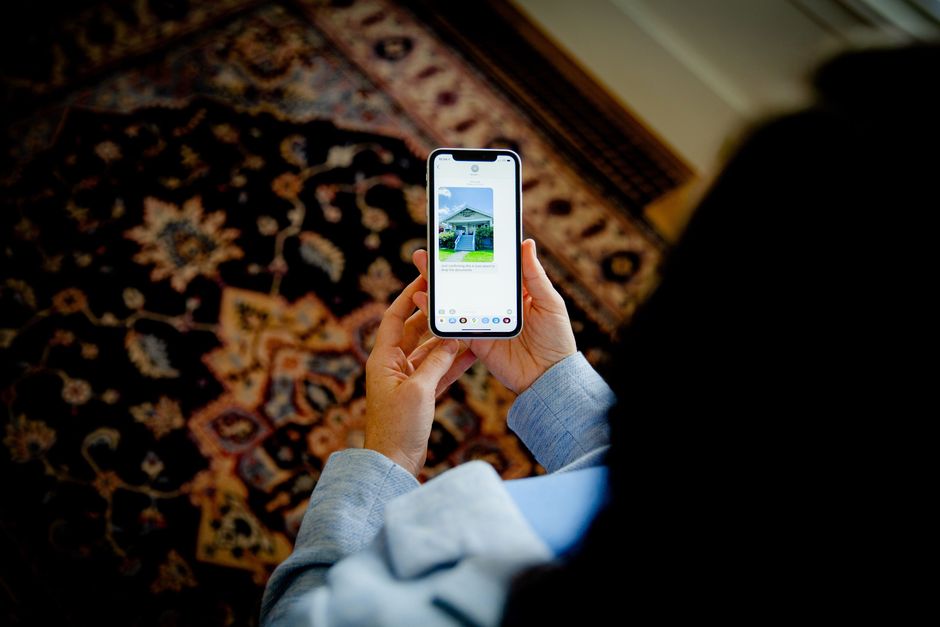 User interacting with live cam on mobile