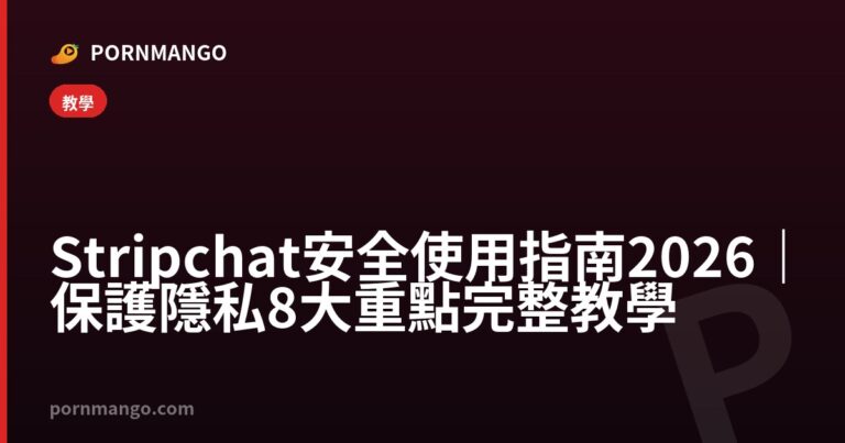 Stripchat 安全使用指南 2026|保護隱私 8 大重點完整教學 — Pornmango