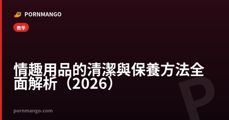情趣用品的清潔與保養方法全面解析（2026） — Pornmango